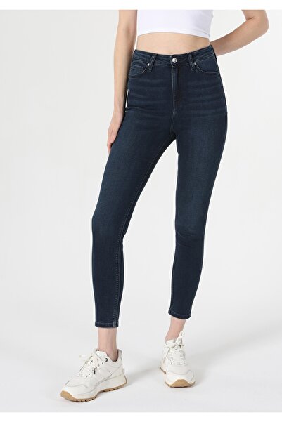 Colin's Skinny Fit Yüksel Bel Dar Paça Kadın Koyu İndigo Denim Jean Pantolon