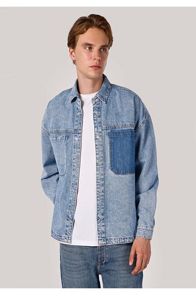 Colin's Regular Fit Buttoned Unlined Men's Blue Jacket