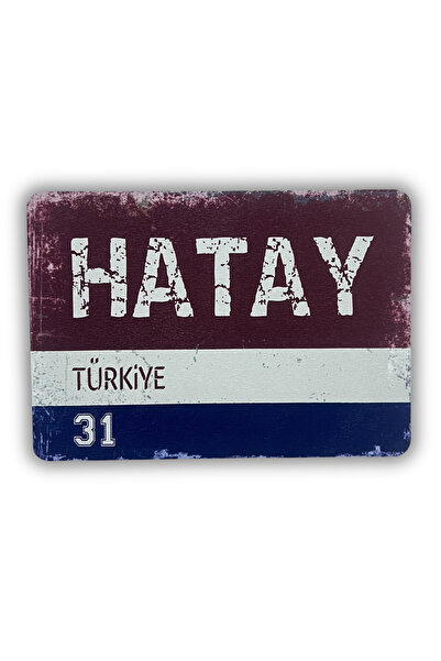 ERİSTAKI HATAY Yazılı Retro Ahşap Türkiye Şehir Magneti-Buzdolabı Süsü-Hediye...