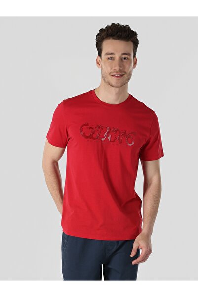Colin's Regular Fit Yuvarlak Yaka Düz Cepsiz Erkek Kırmızı Kısa Kol Tişört