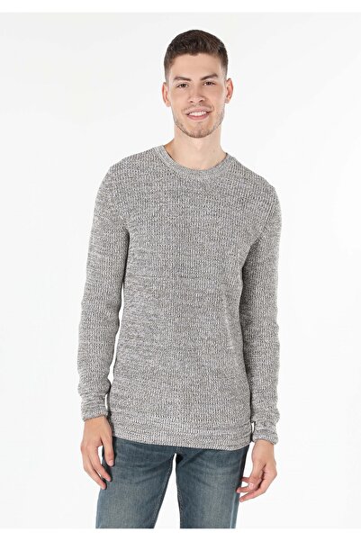 Colin's Slim Fit Yuvarlak Yaka Jakarlı Erkek Bej Kazak