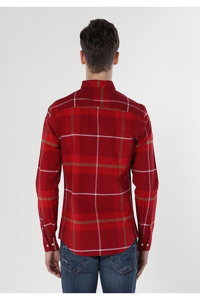 Colin's Men's Red Striped Slim Fit Shirt - Long Sleeve Cl 1058638