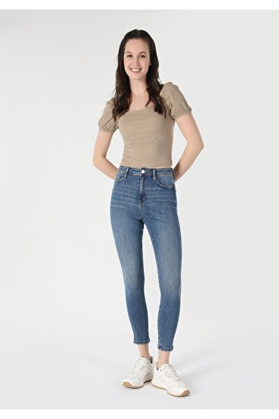 Colin's Skinny Fit, talie înaltă, pantaloni skinny pentru femei, indigo