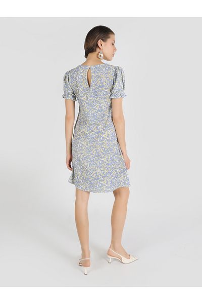Colin's Regular Fit Printed Women's Multicolor Short Sleeve Dress
