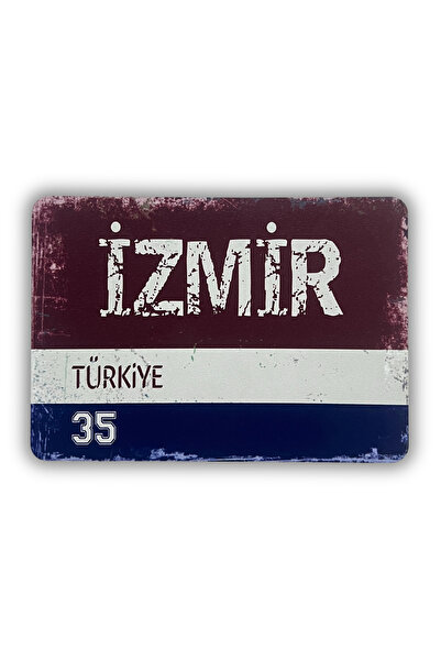ERİSTAKI İZMİR Yazılı Retro Ahşap Türkiye Şehir Magneti-Buzdolabı Süsü-Hediye...