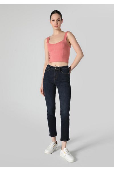 Colin's Slim Fit Mid Waist Straight Leg Women's Dark Indigo Jean Pants