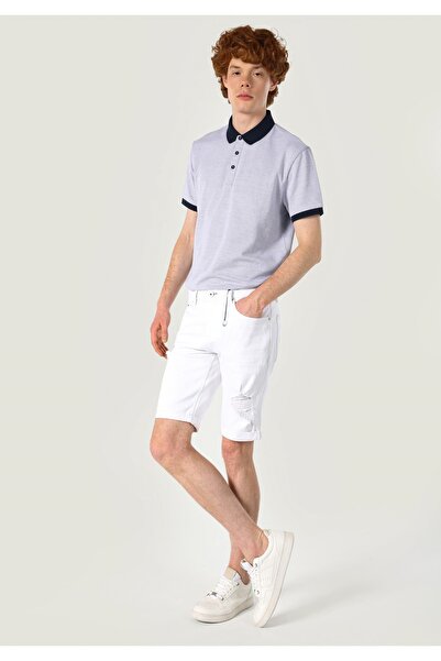 Colin's Straight Fit Düşük Bel Erkek Beyaz Jean Şort