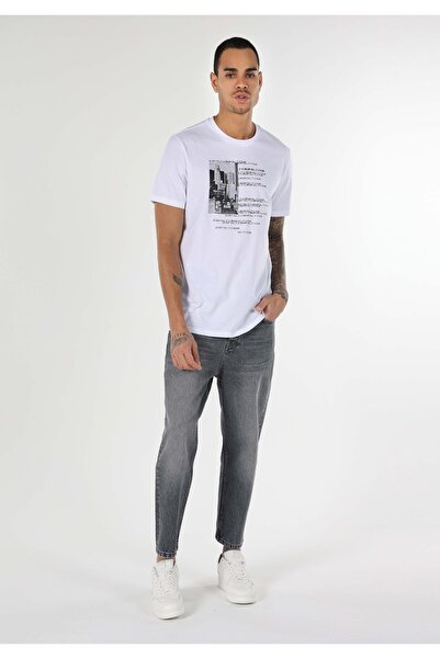 Colin's Regular Fit Round Neck Plain Men's White Short Sleeve T-Shirt