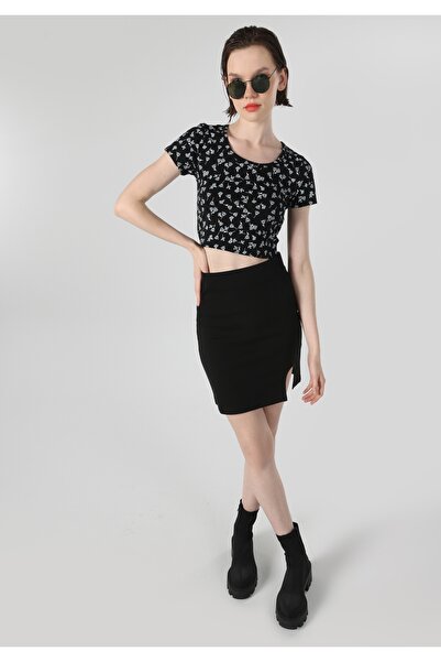 Colin's Slim Fit Düz Kadın Siyah Etek