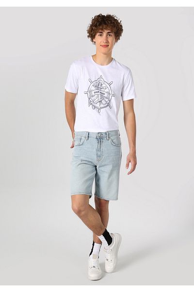Colin's Baggy Fit Mid Waist Straight Men's Blue Jean Shorts