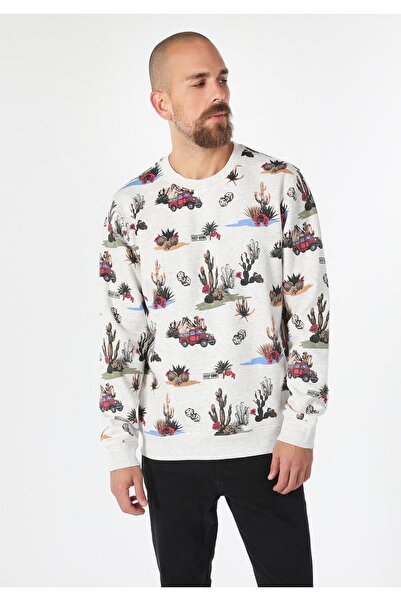 Colin's Regular Fit Erkek Beyaz Sweatshirt