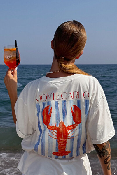 Le'sluette shadow of style Unisex Γυναικείο/Early Lobster με στάμπα Oversize 100% βαμβακερό μπλουζάκι