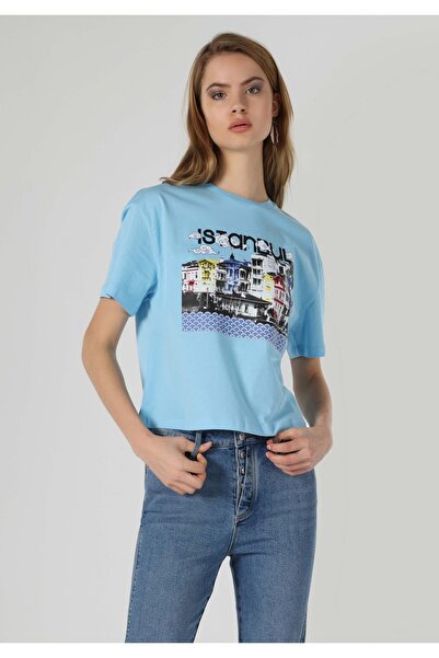 Colin's Жіноча синя футболка з рукавами