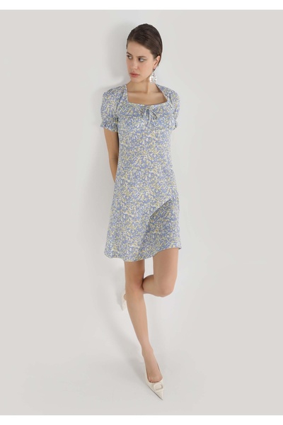 Colin's Regular Fit Printed Women's Multicolor Short Sleeve Dress