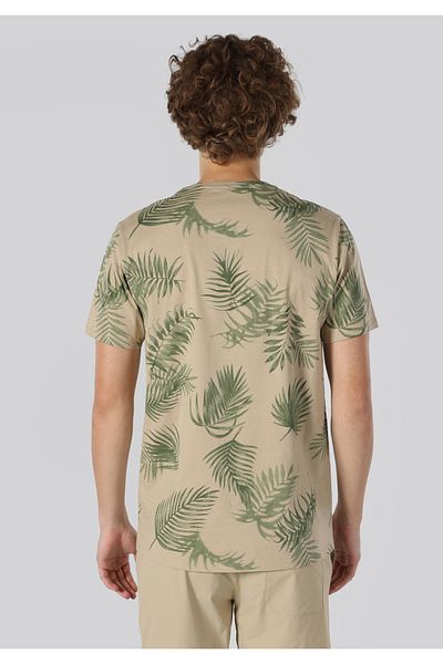 Colin's Regular Fit Polo Neck Printed Men's Beige Short Sleeve T-Shirt