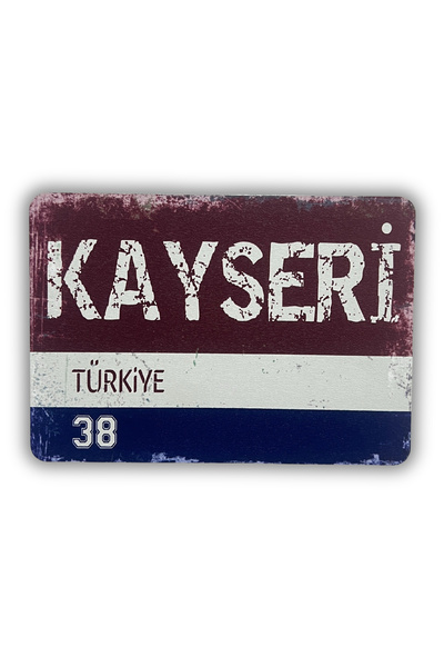 ERİSTAKI KAYSERİ Yazılı Retro Ahşap Türkiye Şehir Magneti-Buzdolabı Süsü-Hedi...