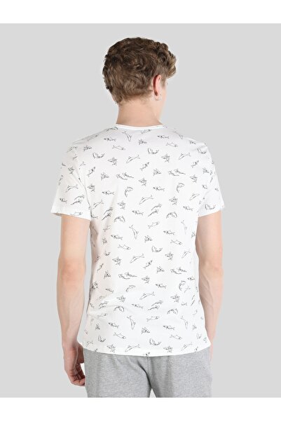 Colin's White Crew Neck Printed Men's Short Sleeve T-Shirt - Regular Fit