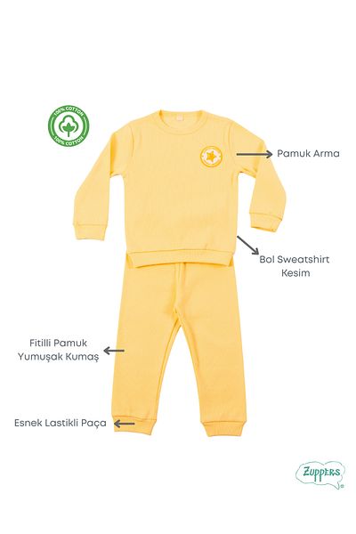 Zuppers Unisex Children's Cotton Ribbed Bottom Top Set - Yellow