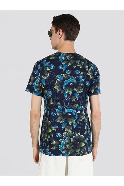 Colin's Regular Fit Round Neck Printed Men's Green Short Sleeve T-Shirt
