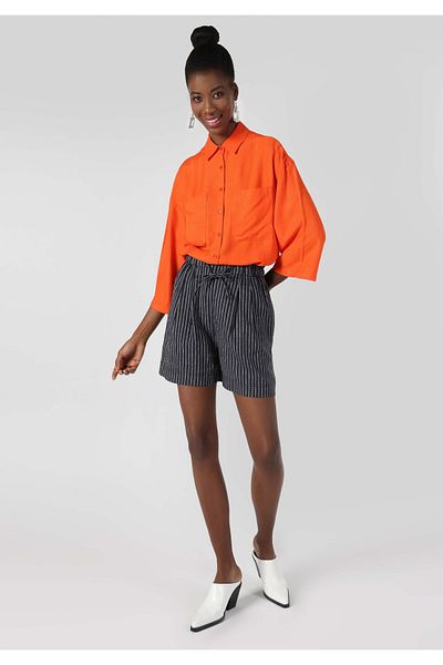 Colin's Regular Fit High Waist Women's Navy Blue Shorts