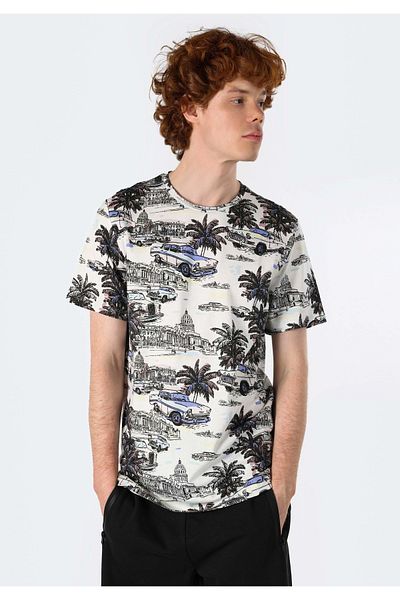 Colin's Men's Short Sleeve T-Shirt - Crew Neck, Regular Fit, Multi Color, Printed