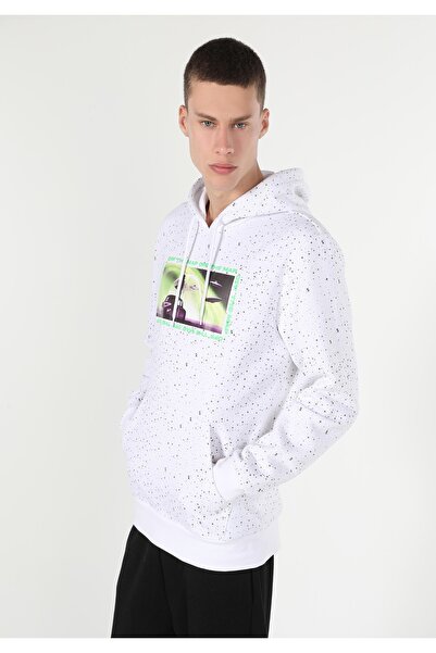 Colin's Regular Fit Erkek Beyaz Sweatshirt
