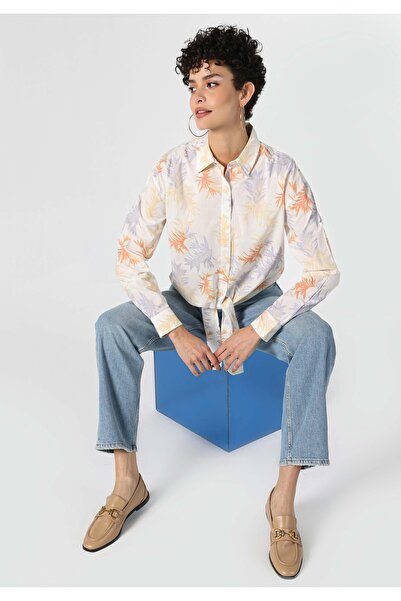 Colin's Regular Fit Shirt Neck Baskılı Kadın Çok Renkli Uzun Kol Gömlek