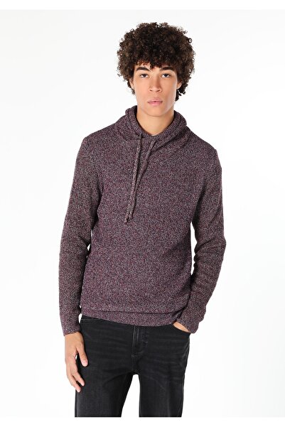 Colin's Slim Fit Turtle Neck Jakarlı Erkek Bordo Kazak