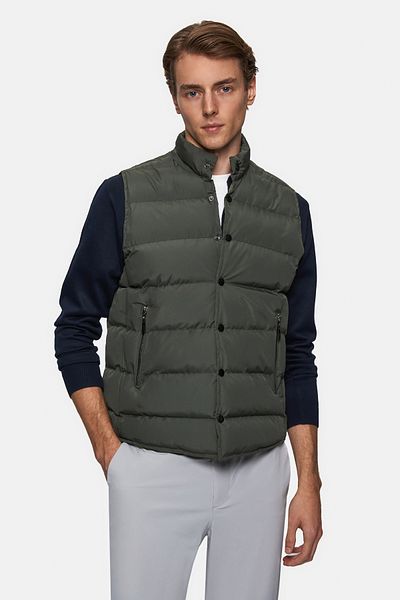Twn Slim Fit Khaki Plain Vest Coat