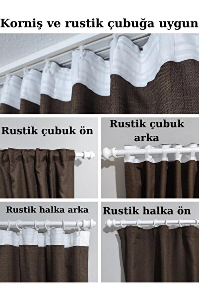 MebelPort Curtain Linen Foundation Rustic and Suitable for Cornice Straight Installation Single Wing