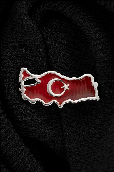 Silverplus 925 Ayar Gümüş Mineli Türkiye Haritası Rozet