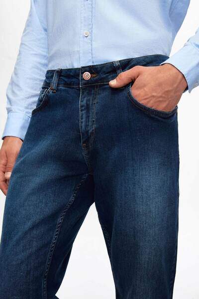 D'S Damat Ds Damat Slim Fit Lacivert Denim Denim Pantolon