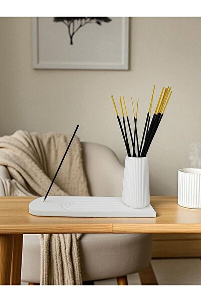 Minima Art Studio Dekoratif Ikili Tütsülük Ve Tütsü Çubukları Için Vazo Set