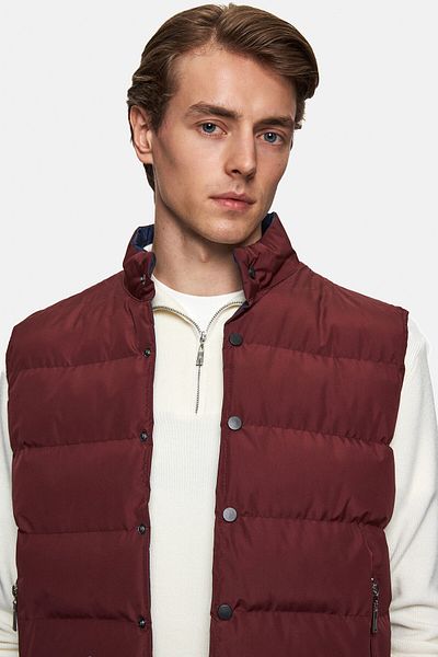 Twn Slim Fit Claret Red Plain Vest Coat