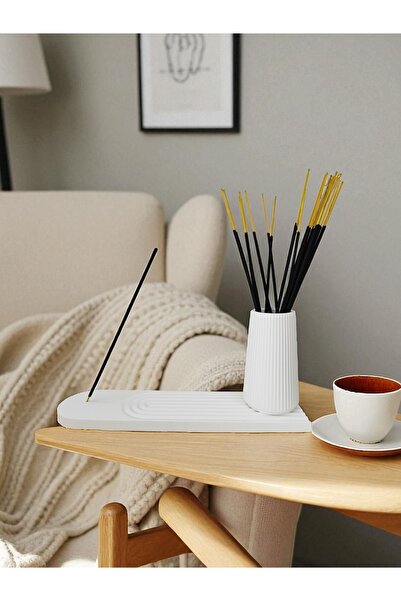 Minima Art Studio Dekoratif Ikili Tütsülük Ve Tütsü Çubukları Için Vazo Set