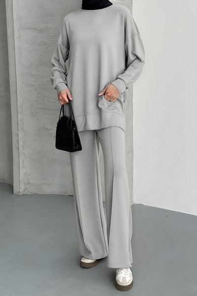 Feela Moda Women's Modal Combed Cotton Oversize Hijab Tunic Set 2020