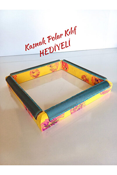 Punchistanbyuyc 45X45 cm Yellow Floral Magic Punch (Punch) (with Gift) Wooden Embroidery Punch with Ring/Iron