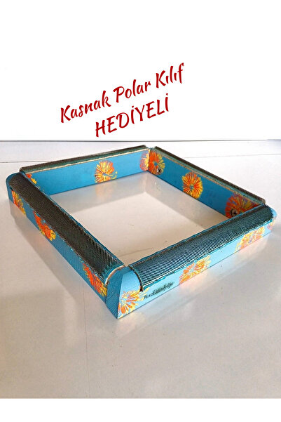 Punchistanbyuyc 45 × 45 سم مطرقة سحرية زهرية زرقاء (مع هدية) حلقة تزيين خشبية مع حلقة دائرية/إبرة