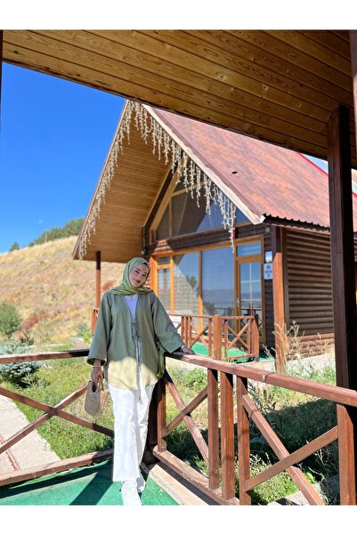 MODA ȘAL JACQUARD MĂTĂSOS - CULOARE VERDE UMEȘ