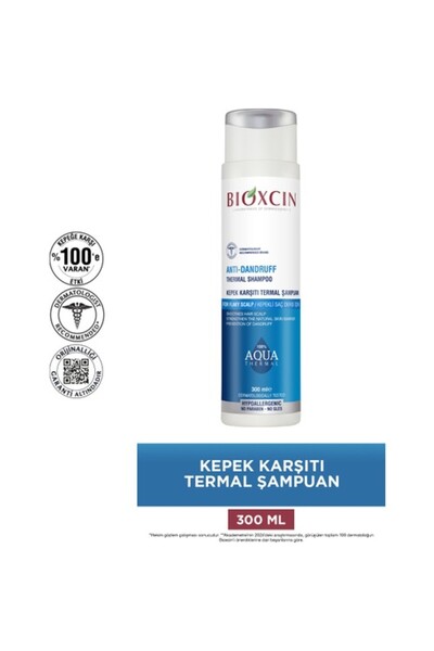 Bioxcin Aqua Kepek Karşıtı Termal Şampuan 300 Ml + Yoğun Kepek Karşıtı Termal Şampuan 200 Ml