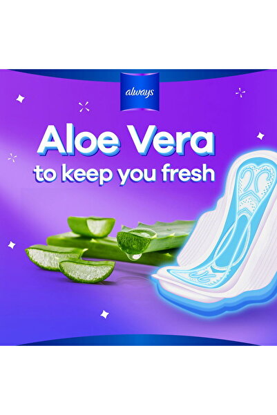 Always Aloe Vera Cool & Dry Maxi Thick Pads With Wings Large Value Pack 50pcs