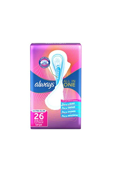Always All In One Ultra Slim Large Sanitary Pads 26 pcs – 28cm Leak-Free Comfort