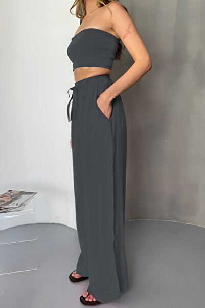 Feela Moda Women's Modal Woven Elastic Waist Palazzo Pants 2016