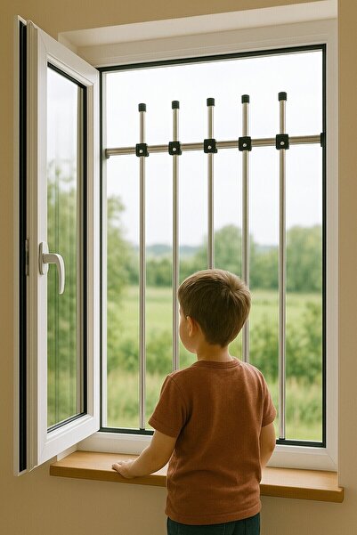 PenGüven Portatif Pencere Korkuluğu- Pencere Güvenlik Sistemleri- 5 Çubuklu- ...