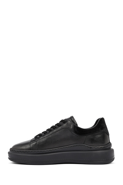 Derimod Men's Black Lace-Up Thick Sole Leather Sneaker 25Wfd642518