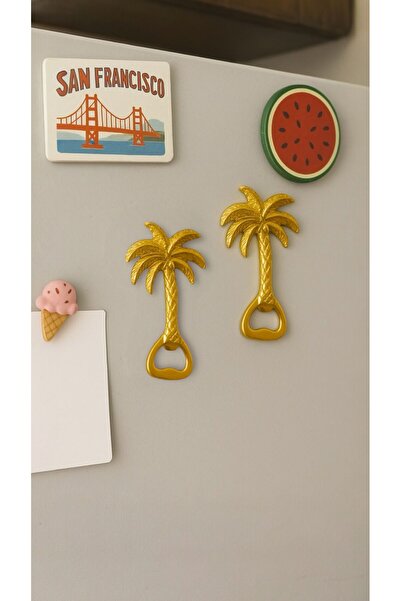 iQey Home 2 Pcs Palm Bottle Opener with Magnet Gold