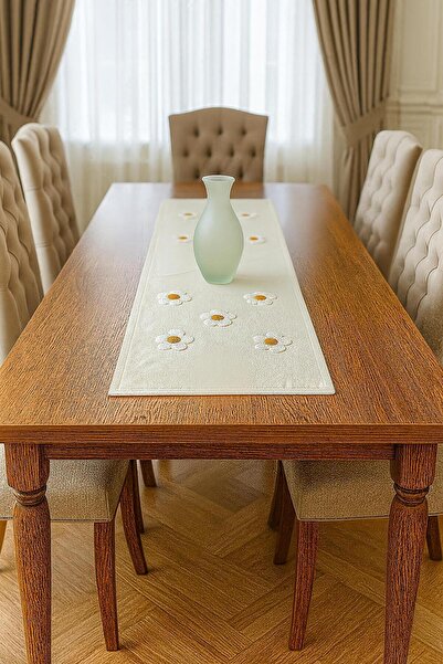 HD HOME COLLECTİON Keten Punch Sade Papatya Runner 40*110 Cm (PANÇ)