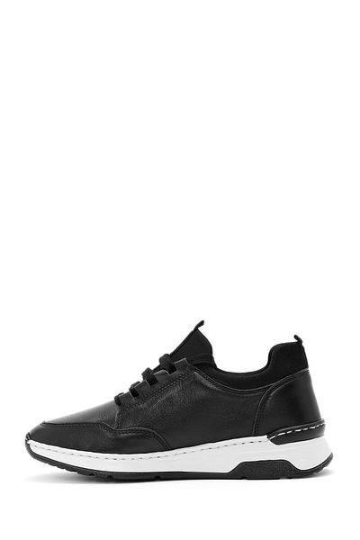Derimod Women's Black Lace-Up Leather Sneaker 25Afd500718