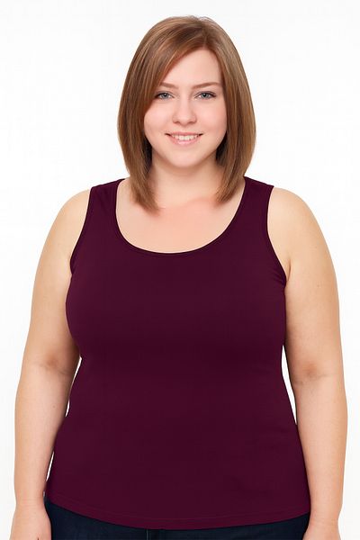HNX Purple Cotton Plus Size Thick Strap Women's Undershirt