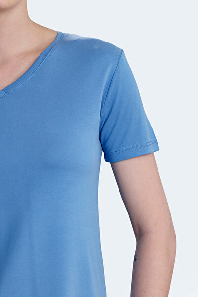 Slazenger Γυναικείο μπλουζάκι PERICAS με λαιμόκοψη V μπλε